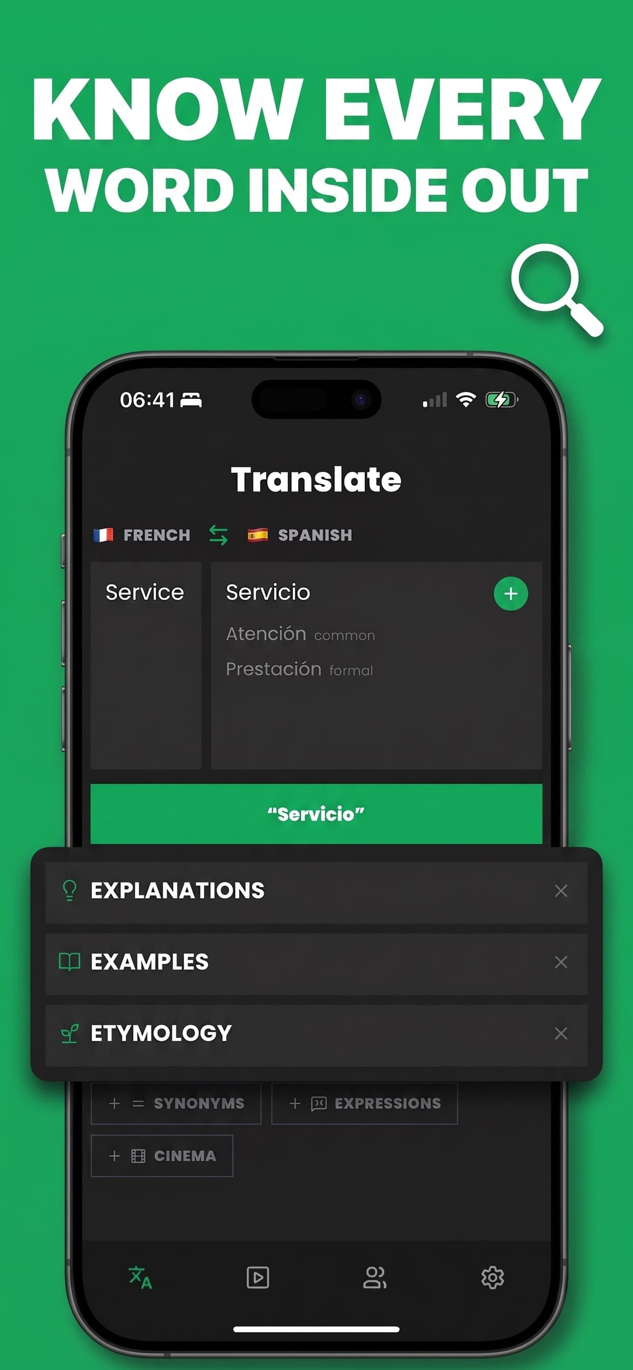 Phraser full translation with explanation modules